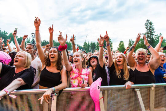 Audience of the front row during a concert at Provinssi Festival