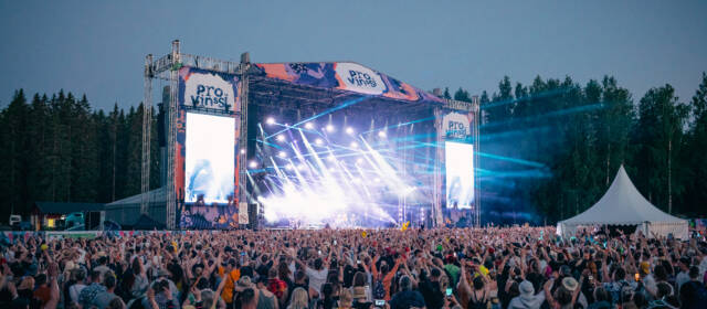 A crowd watching Antti Tuisku's concert on the main stage at Provinssi Festival