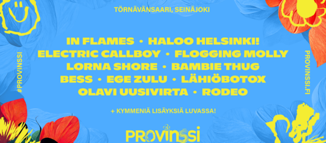 Provinssin uutisen kuva jossa luetellaan kaikki uutisessa mainitut uudet esiintyjät.