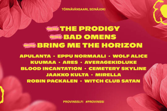 Provinssi lineup.